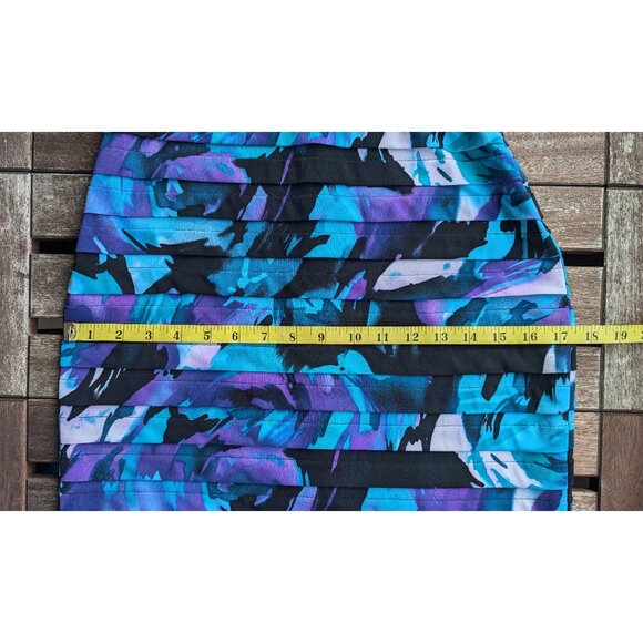 💜Bold Blue Abstract Ruched Dress by Adriana Papelle - Picture 11 of 11